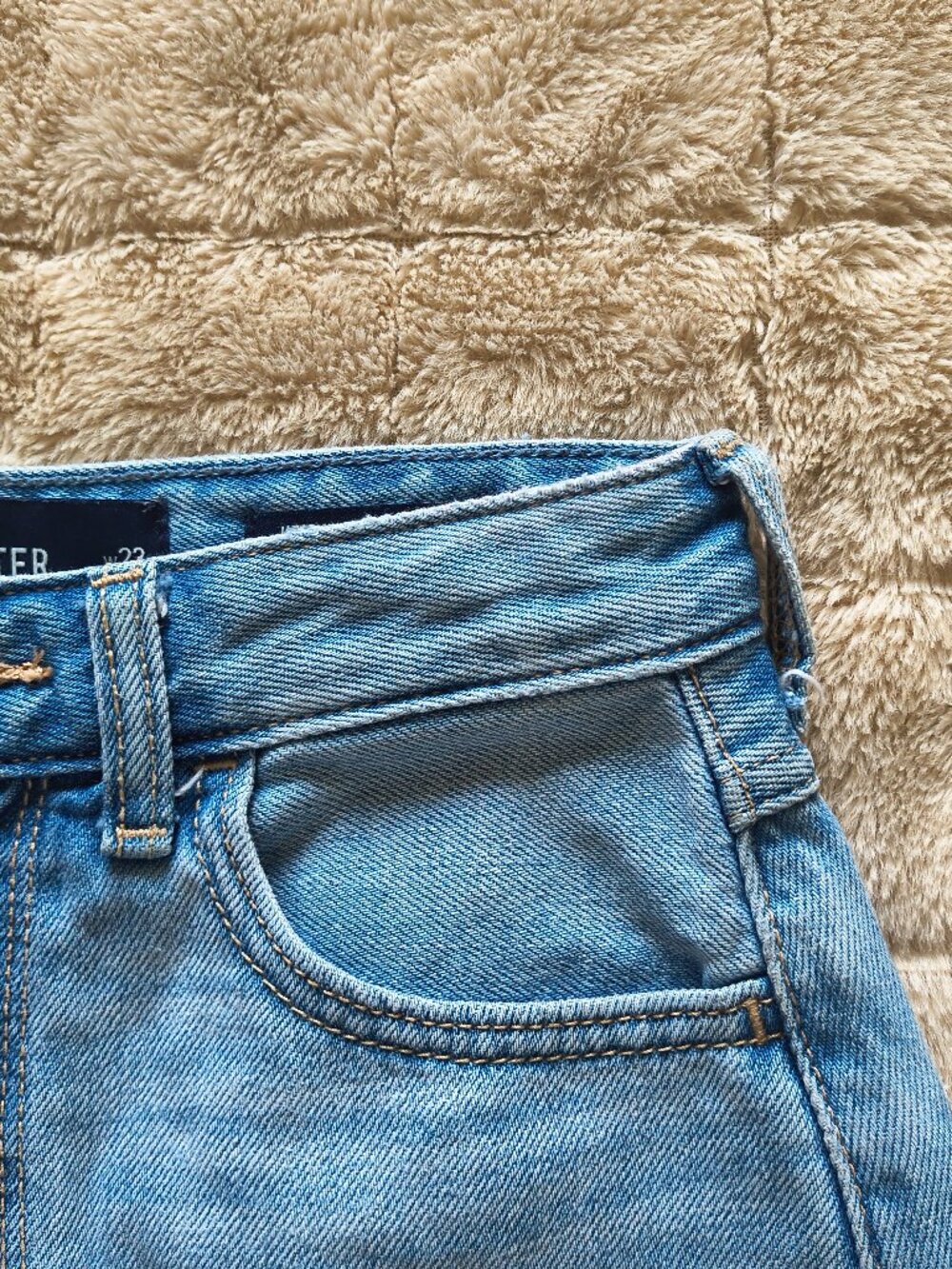 Hollister Distressed Light Wash Denim Skirt